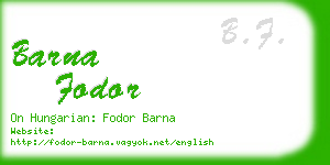 barna fodor business card